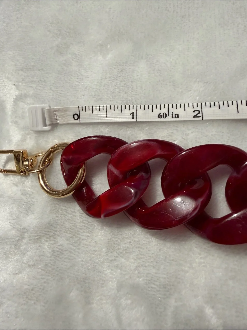 Red Acrylic Chain Keychain or Purse Charm Accent